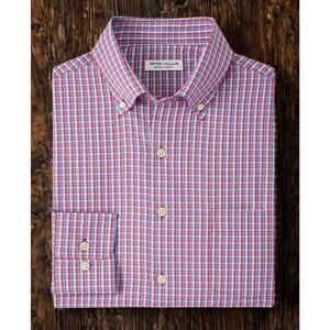 Peter Millar Crown Sport Summer Comfort Ashbury Plaid Performance Shirt Sz M